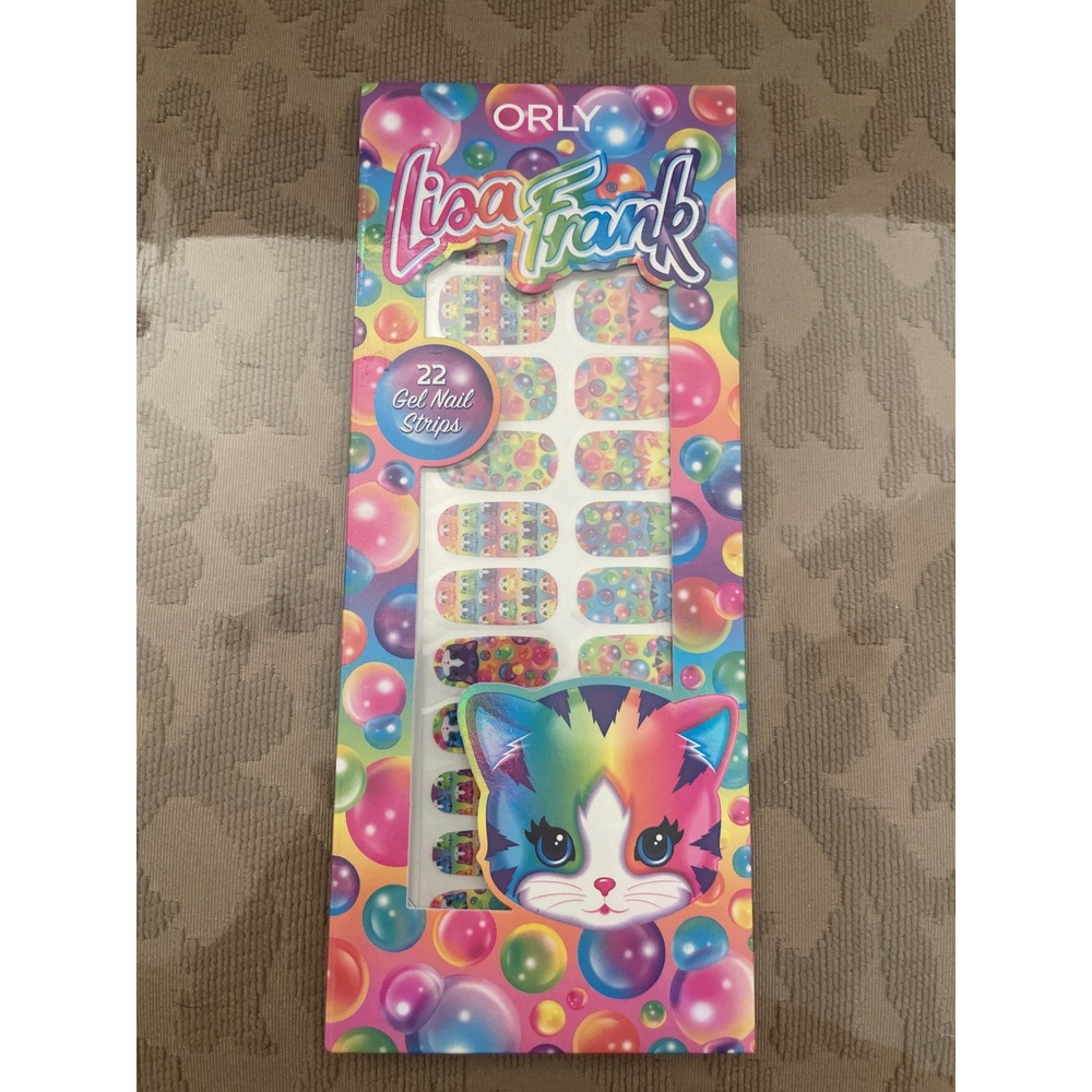 Orly Lisa Frank Kitten Bubbles Gel Nail Strips 22 Count Rainbow Manicure 2300018